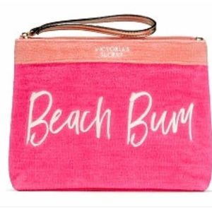 Victoria’s secret | Pink Terry Cloth “Beach Bum” Wristlet / Cosmetic Bag